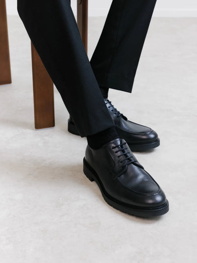 Derby en cuir noir - IZAC
