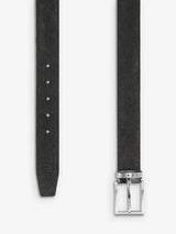 Ceinture en cuir nubuck noir - IZAC