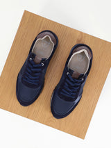 Baskets en cuir marine - IZAC