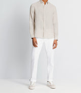 Chemise unie en coton lin écru - IZAC